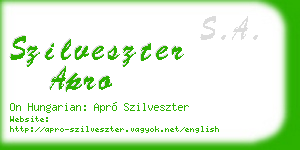 szilveszter apro business card